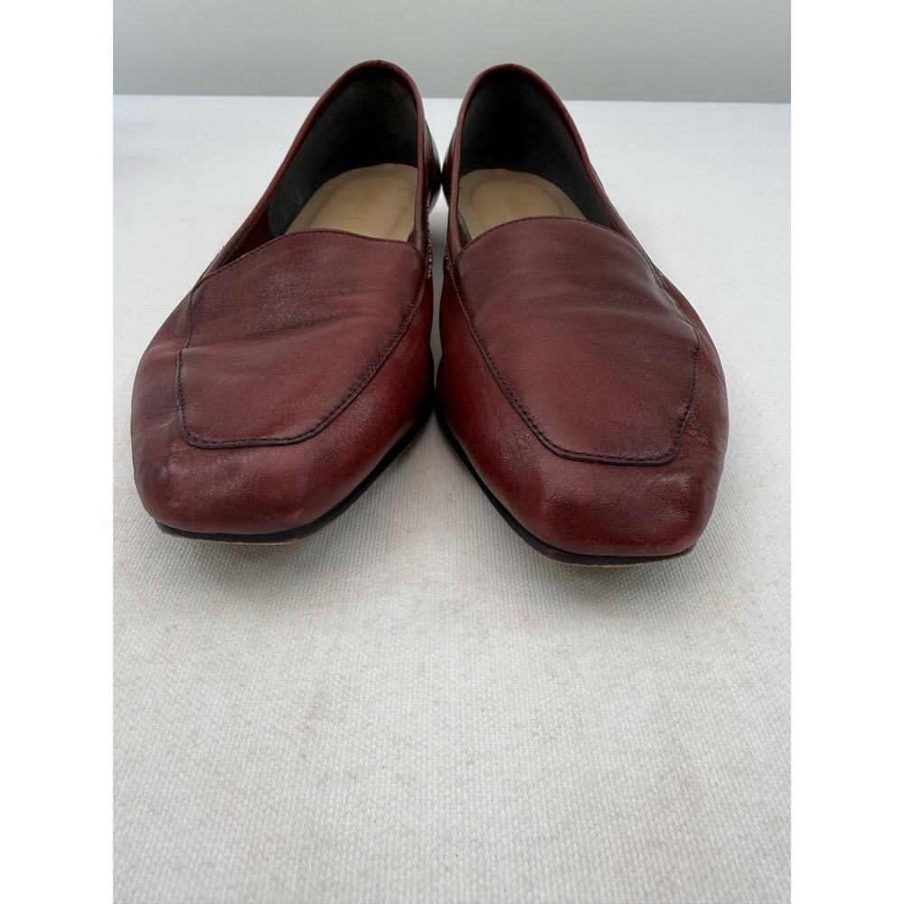 Enzo Angiolini Red Liberty Leather Square Toe Loafers Size 8.5 Minimalist - Picture 4 of 7